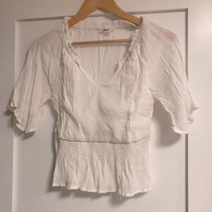 White crop blouse